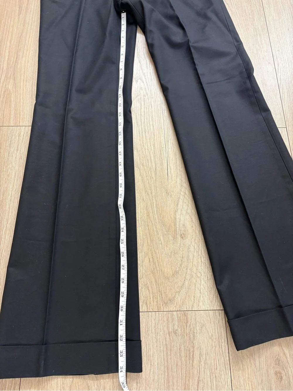 Banana Republic 718 Martin Fit Black Stretch Dress Pants 12L Cuffed - Picture 9 of 10